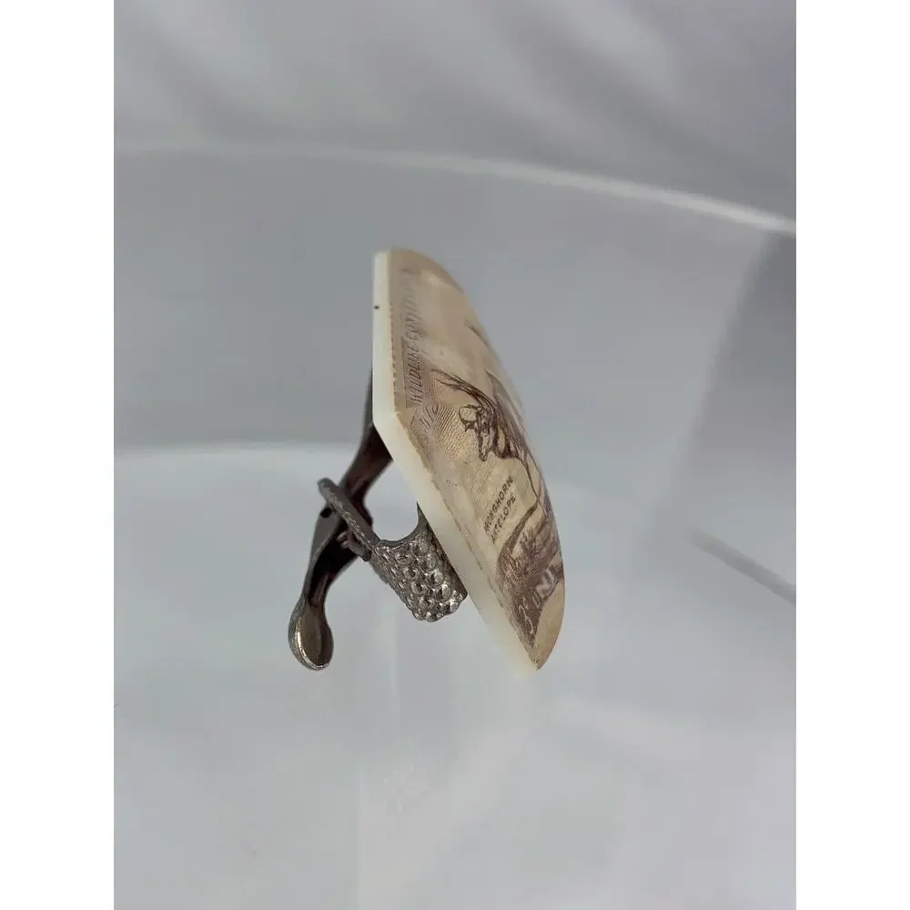 1956 Pronghorn Antelope US Postage Stamp Tie Clip Bar Wildlife Vintage